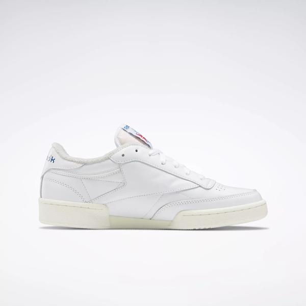 Reebok classic white hot sale and blue