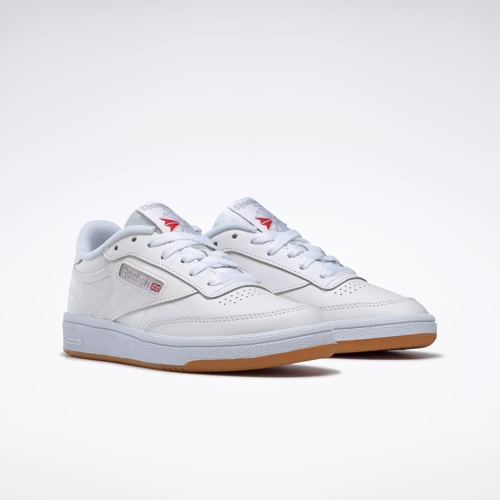 Reebok classic club c 85 sneakers in white store and gum