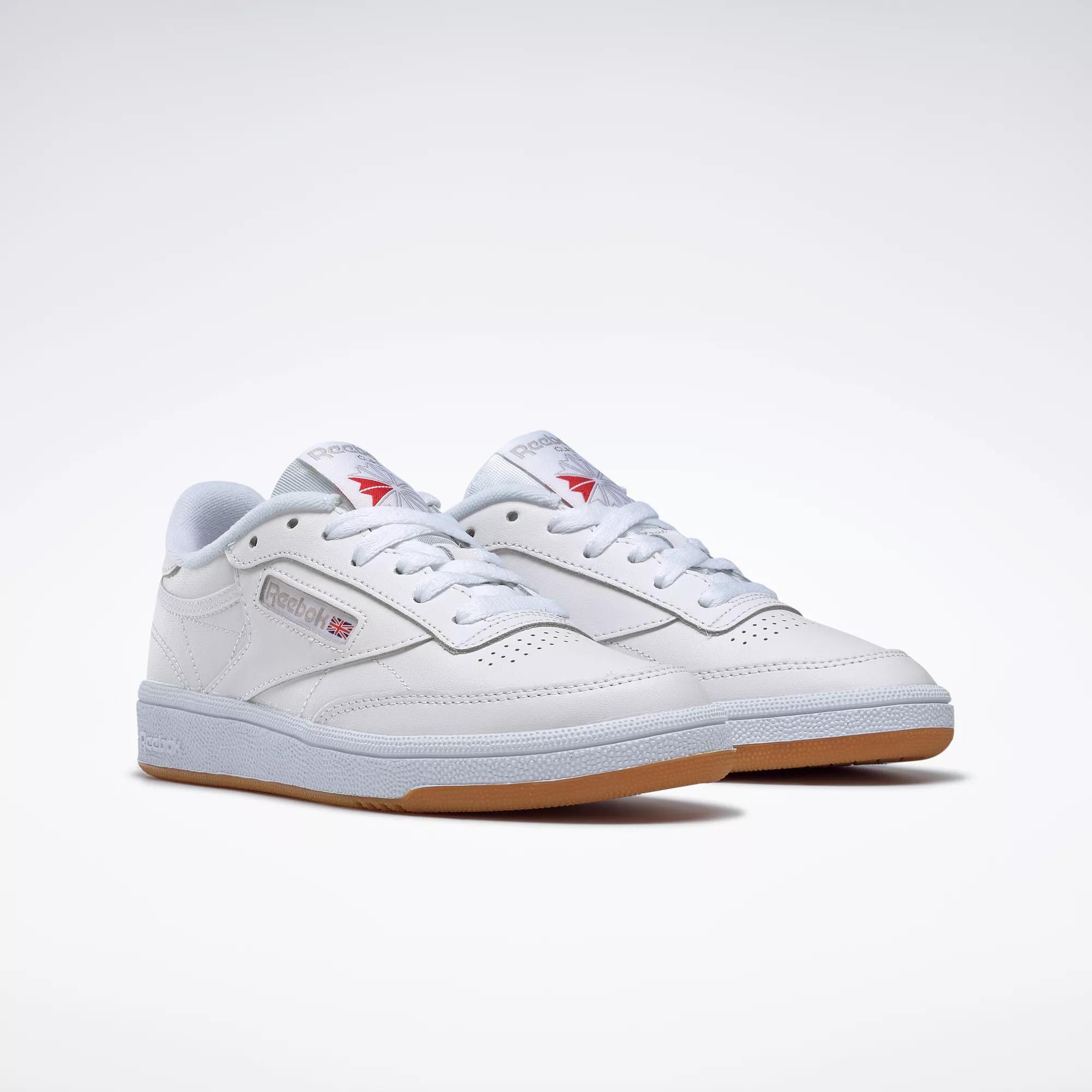 Nordamerika Jurassic Park blive imponeret Club C 85 Shoes - White / Light Grey / Gum | Reebok