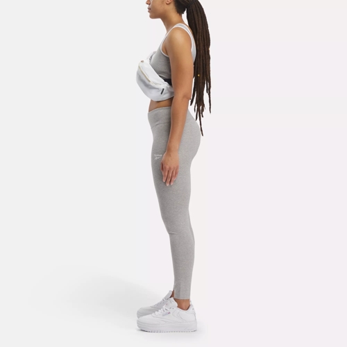 NWT - REEBOK Women's HIGH RISE Flint Grey Heather 7/8 LEGGINGS (Sizes XS to  XL)