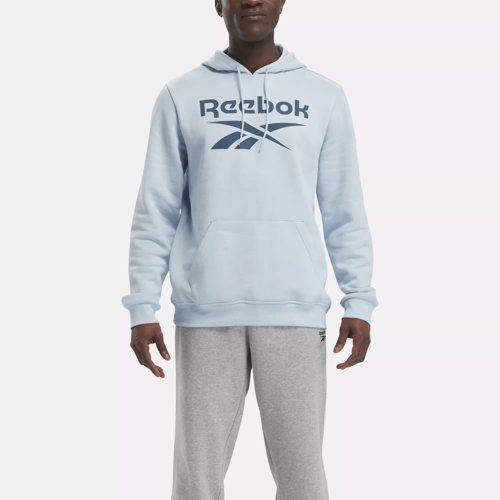 Reebok Identity Fleece Stacked Logo Pullover Hoodie in vector blue