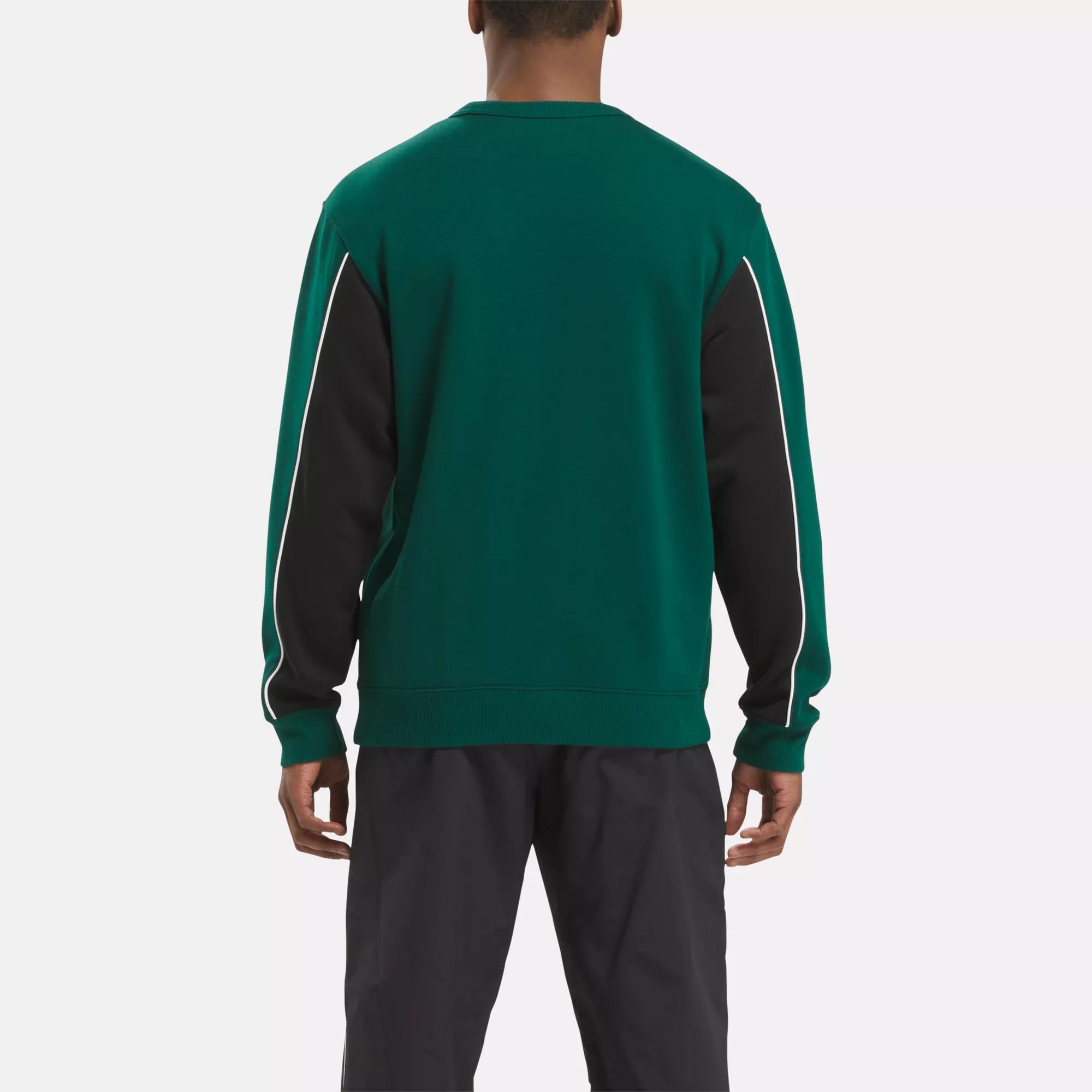 Striped Crewneck Sweatshirt Collegiate Green Reebok