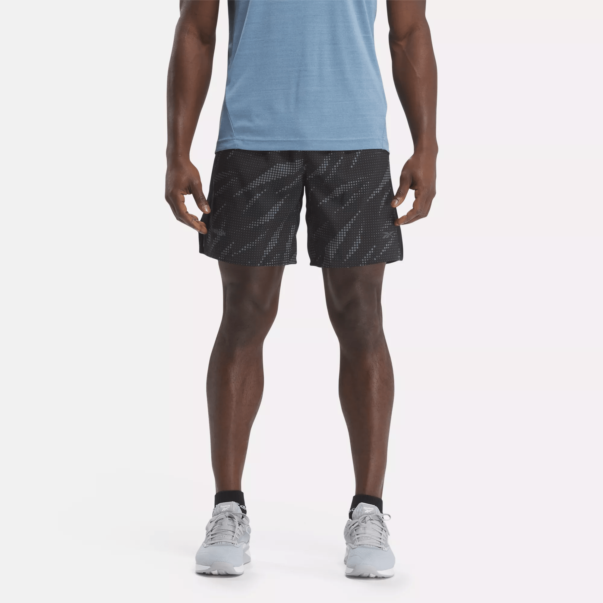 Shop Reebok Men's Speed Shorts 4.0 All Over Print In Black