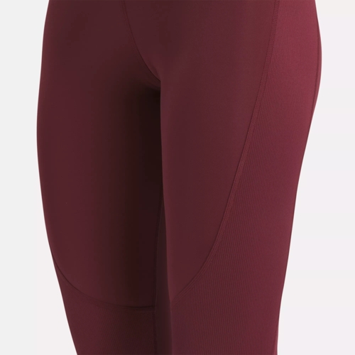 Women Reebok Lux Jaquard Compression Tights Size XS Maroon Red