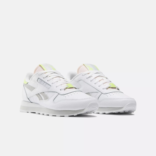 Reebok Classic CLASSIC LEATHER White / Blue / Yellow - Free delivery