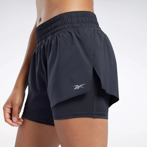 Black - Two-in-One Reebok Running Shorts |