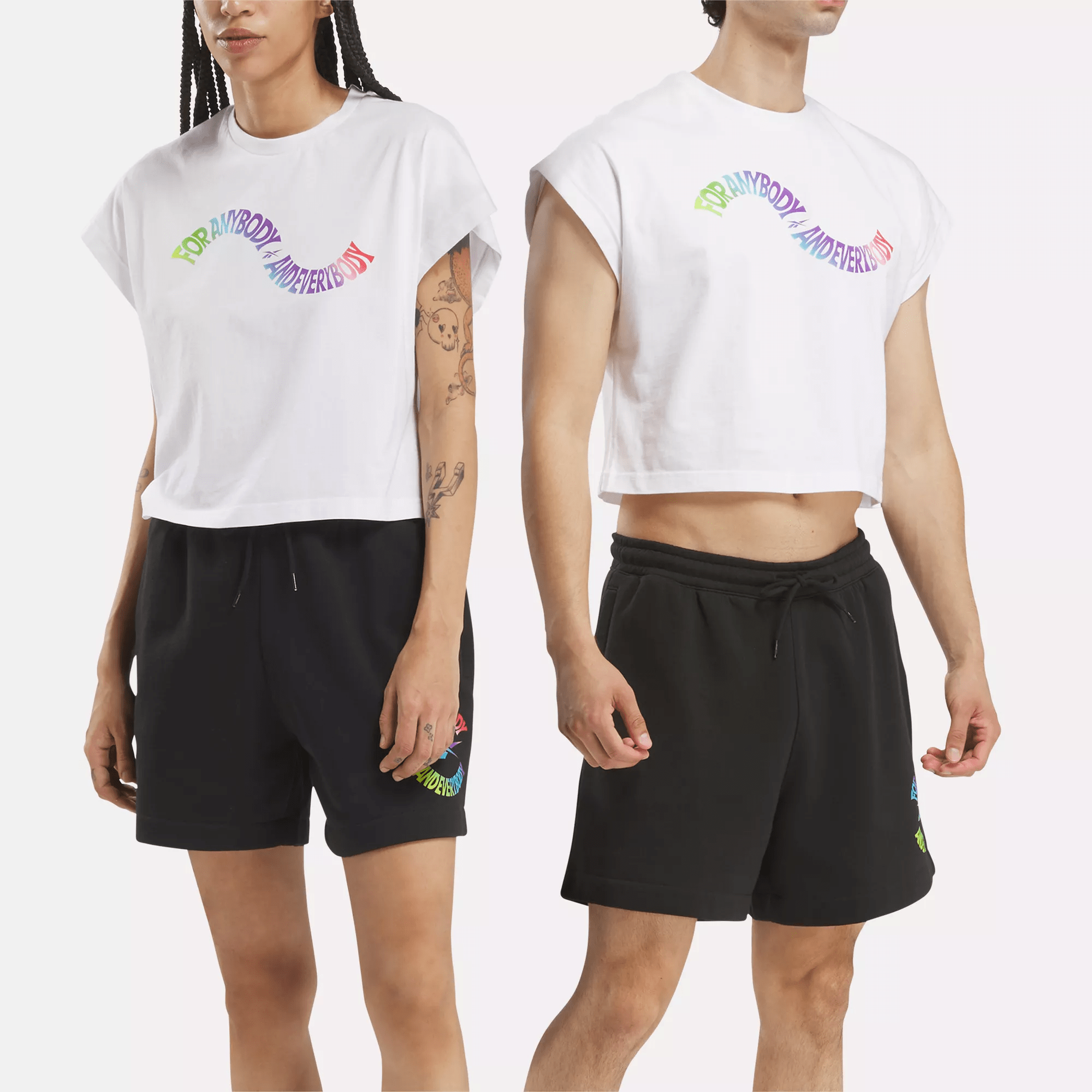 Shop Reebok Unisex Pride Crop T-shirt In White