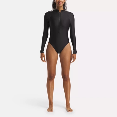 Long Sleeve One Piece Zip-Up Rasher Swimsuit