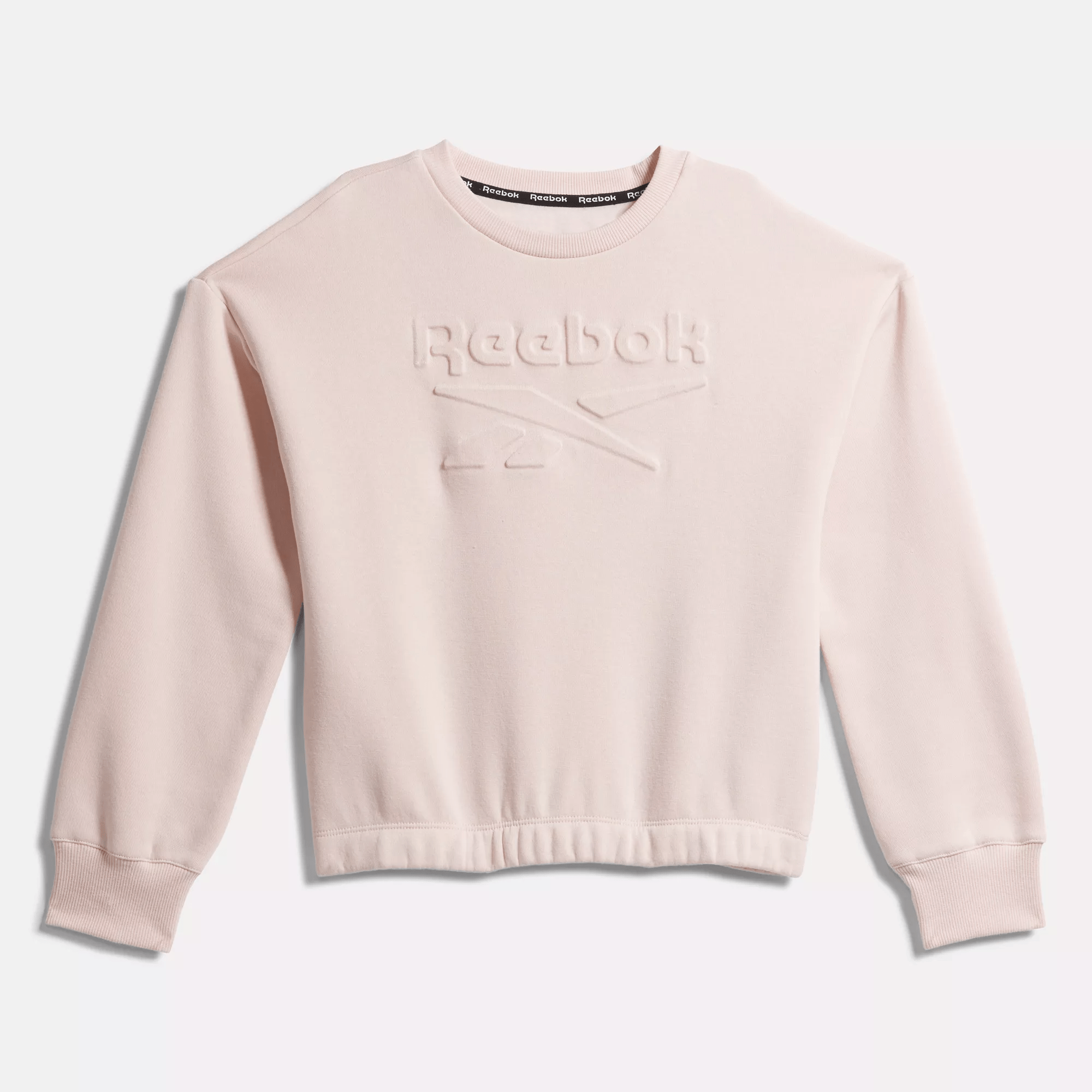 Shop Reebok Women's  Embossed Sweatshirt - Big Kids In In Pearl Blush