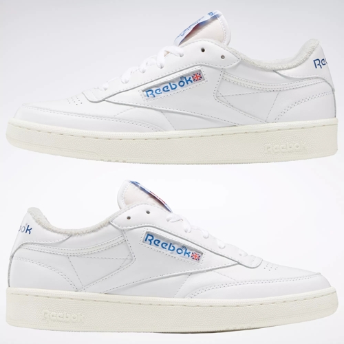  Reebok Unisex Club C 85 Vintage Sneaker, White/Chalk/Vector  Blue, 3.5 US Men