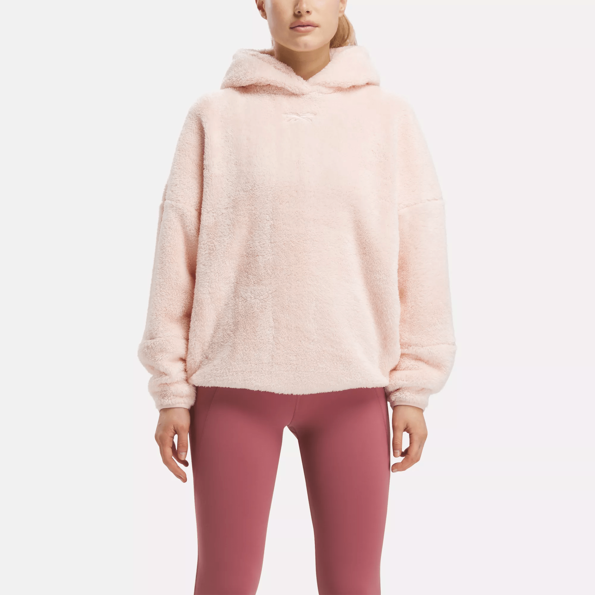 Reebok Lux Cozy Plush Hoodie In Pink