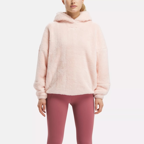 Light Pink Fluffy Oversized Knit Hoodie – Pink House Boutique