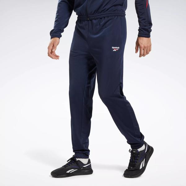 Reebok Unisex Identity Vector Knit Track Pants Men s Small Vector Navy