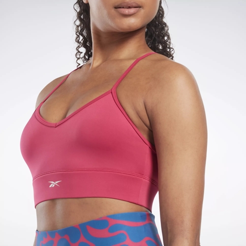 Reebok Women's Bra - Performance Seamless Longline Sports Bra (4 Pack), Size  Large, Grey Jacquard/Pink
