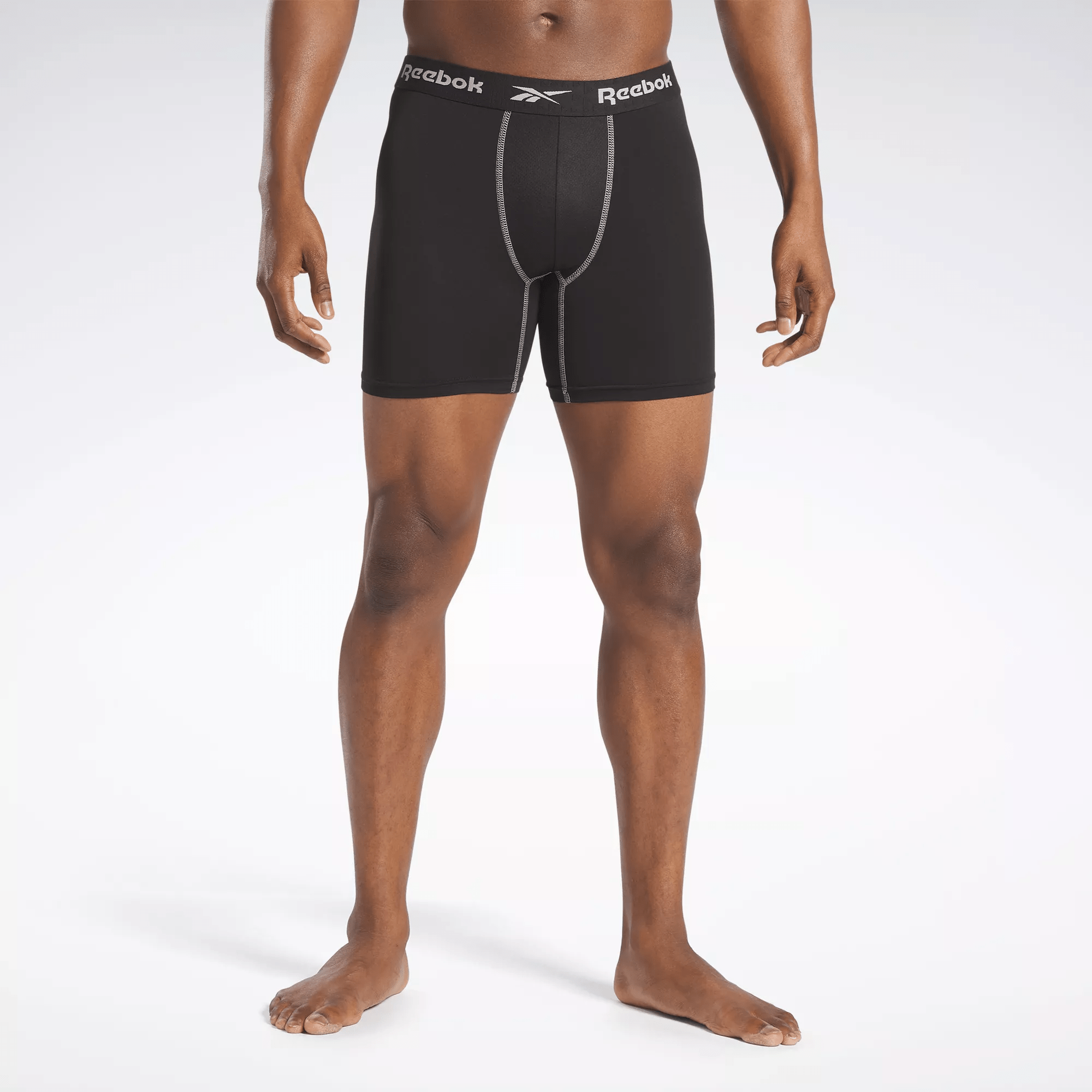 Shop Reebok Men's  4-pack Performance Boxer Briefs In In Black/grey/black/olive