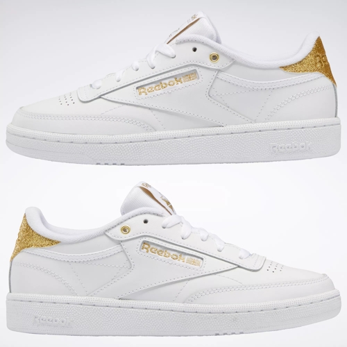 White and 2025 gold reebok classics