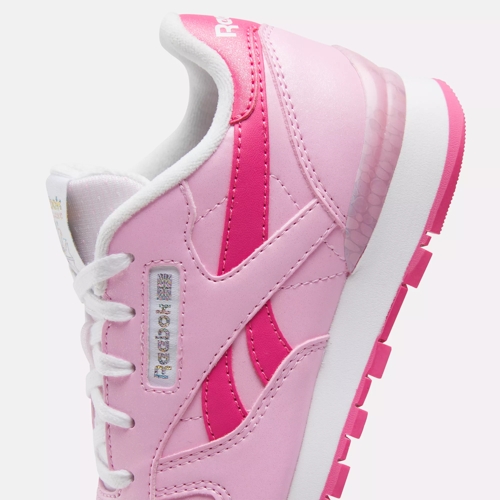 Classic Leather Step N Flash Shoes Preschool Astro Rose Bold Pink White Reebok