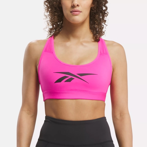 Reebok Lux Vector Racer Sports Bra in PEACH FUZZ S23-R