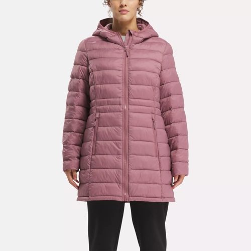 Reebok Women's Lightweight Quilted Glacier Shield Jacket, Dark Dusty Rose,  Medium at  Women's Coats Shop