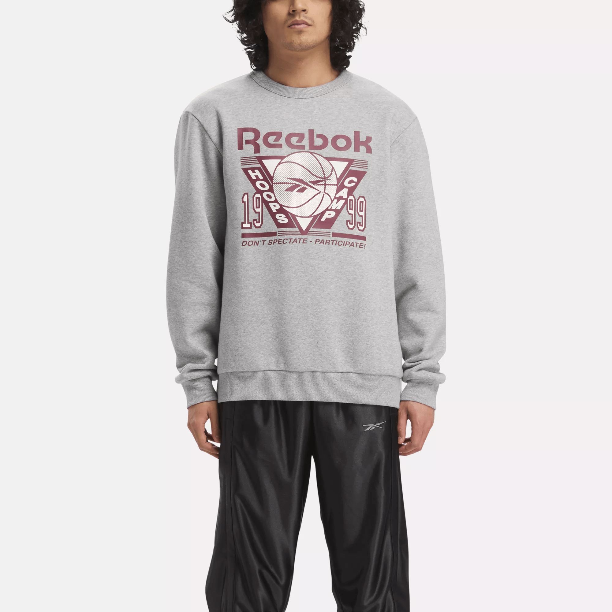 Reebok Basketball Seasonal Crew Sweatshirt In Grey