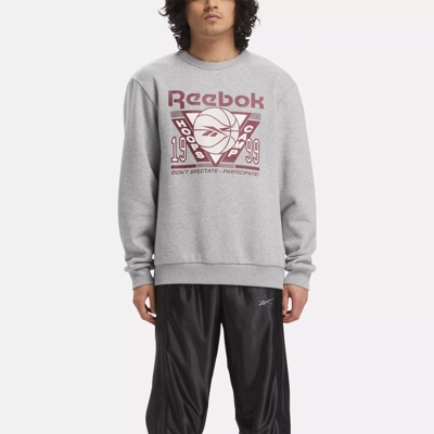 Reebok men's heather cotton fleece heather crewneck sweatshirt on sale