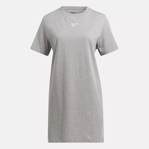 Reebok Identity T-Shirt Dress - Medium Grey Heather | Reebok