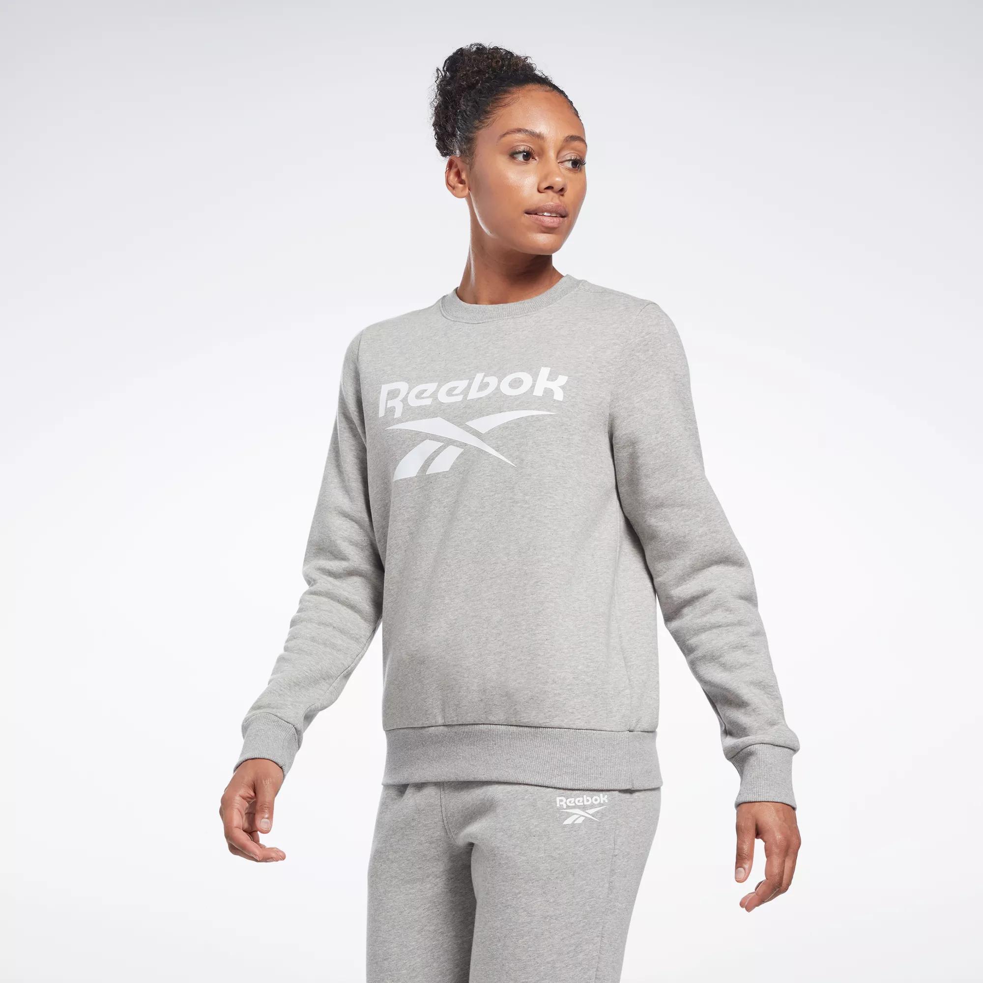 Reebok Women's Identity Big Logo Fleece Crew Sweatshirt