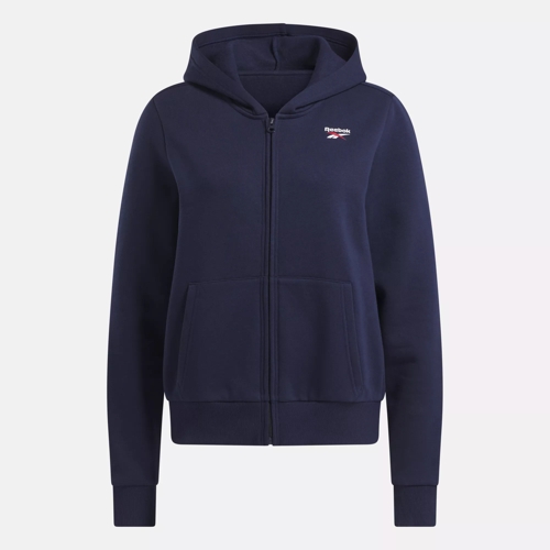 Reebok Identity Small Logo Fleece Full-Zip Sweatshirt - Vector Navy