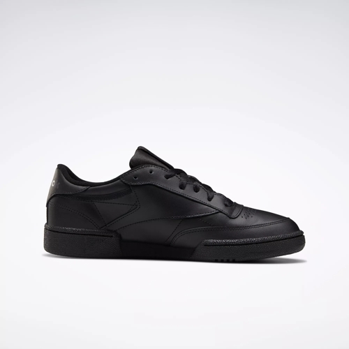 Reebok club c leather trainers in black on sale