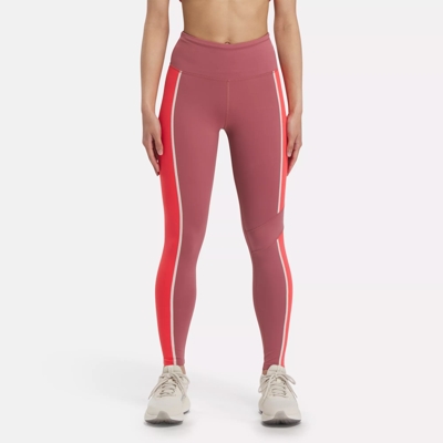 Womens Reebok TS Lux High Reflective Color Block Tights & Leggings