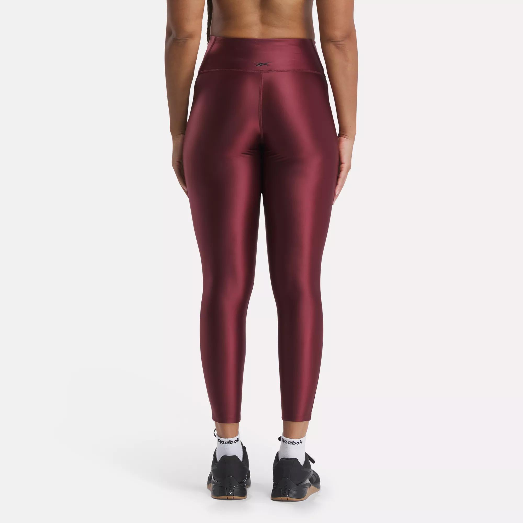 Reebok Lux Womens Long Tights Red