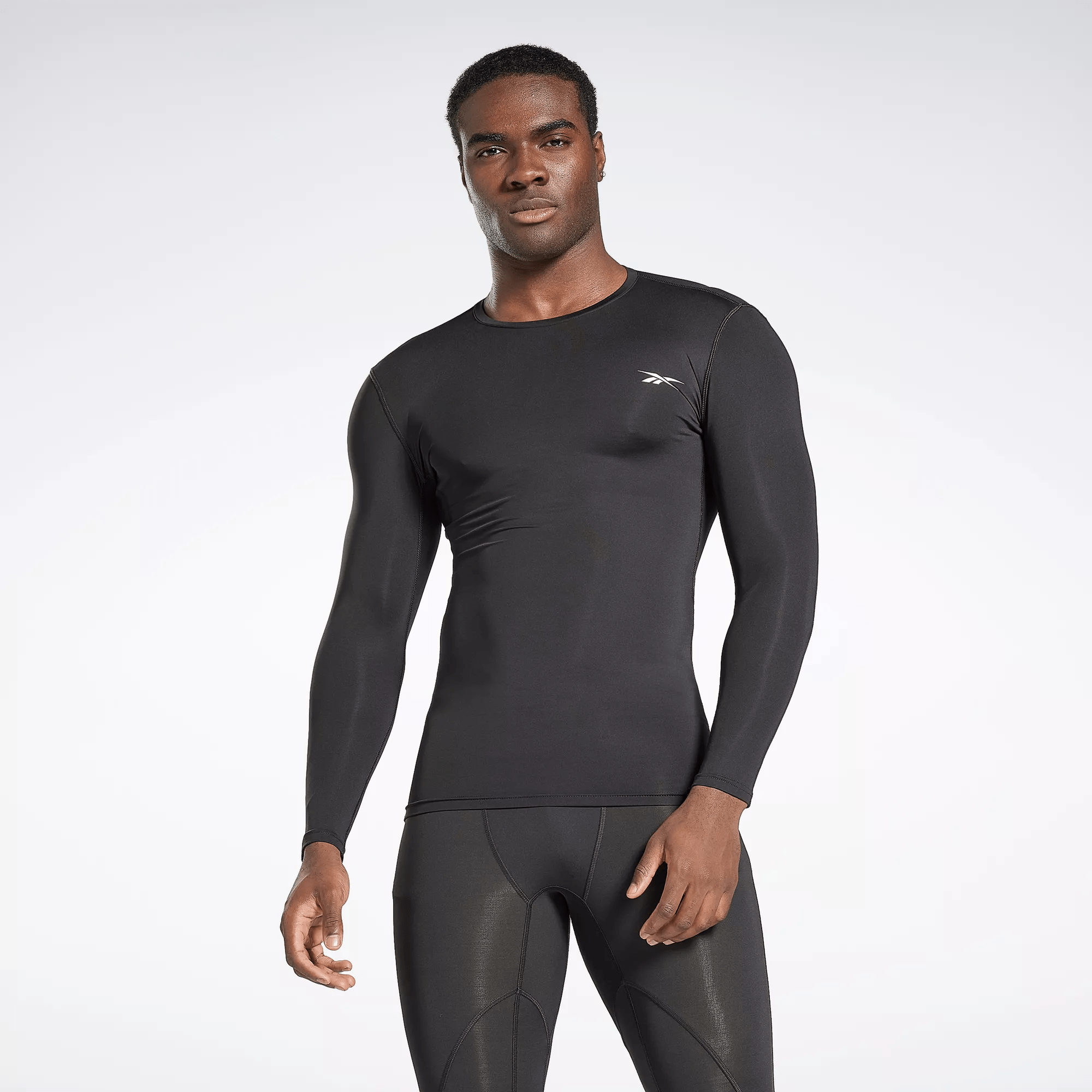 Reebok Workout Ready Compression Long Sleeve Shirt In Black