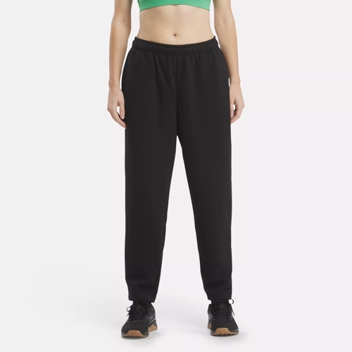 Reebok Classics Reverse Fleece Wide Leg Pants (Plus Size) Womens Athletic  Pants 1X Black