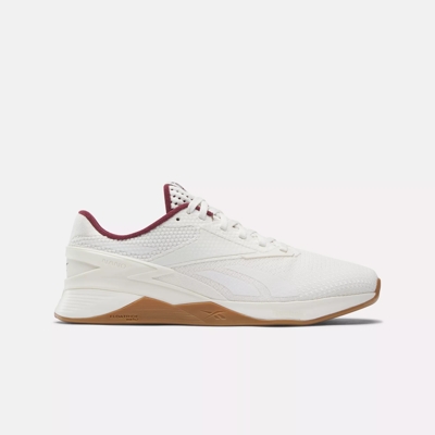 Nano X3 Training Shoes - White / Chalk / Classic Maroon | Reebok