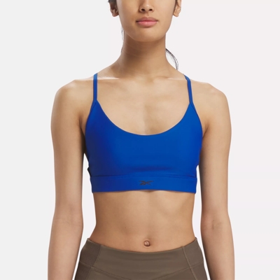 Reebok NEW BIG LOGO - Light support sports bra - vector blue/glen