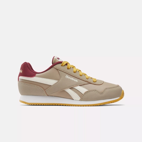 Reebok Royal CL Jog 3.0 Shoes - Preschool Boulder Beige / Classic Burgundy / Retro Gold | Reebok