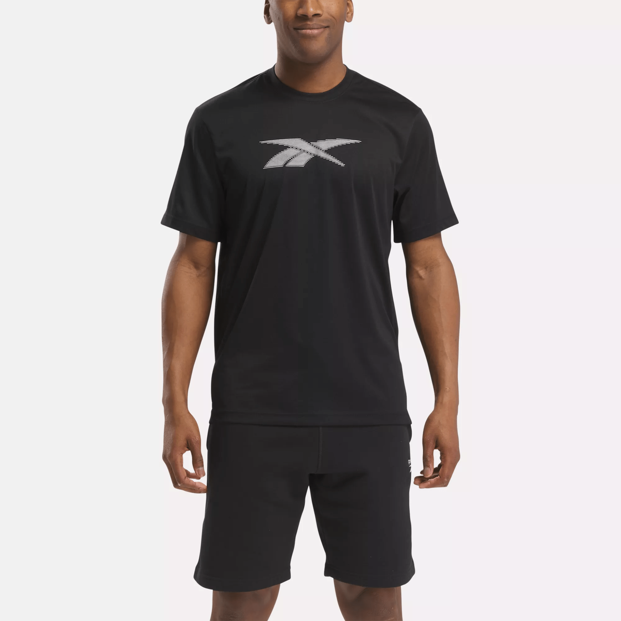 Shop Reebok Men's Front Vector Performance T-shirt In Black