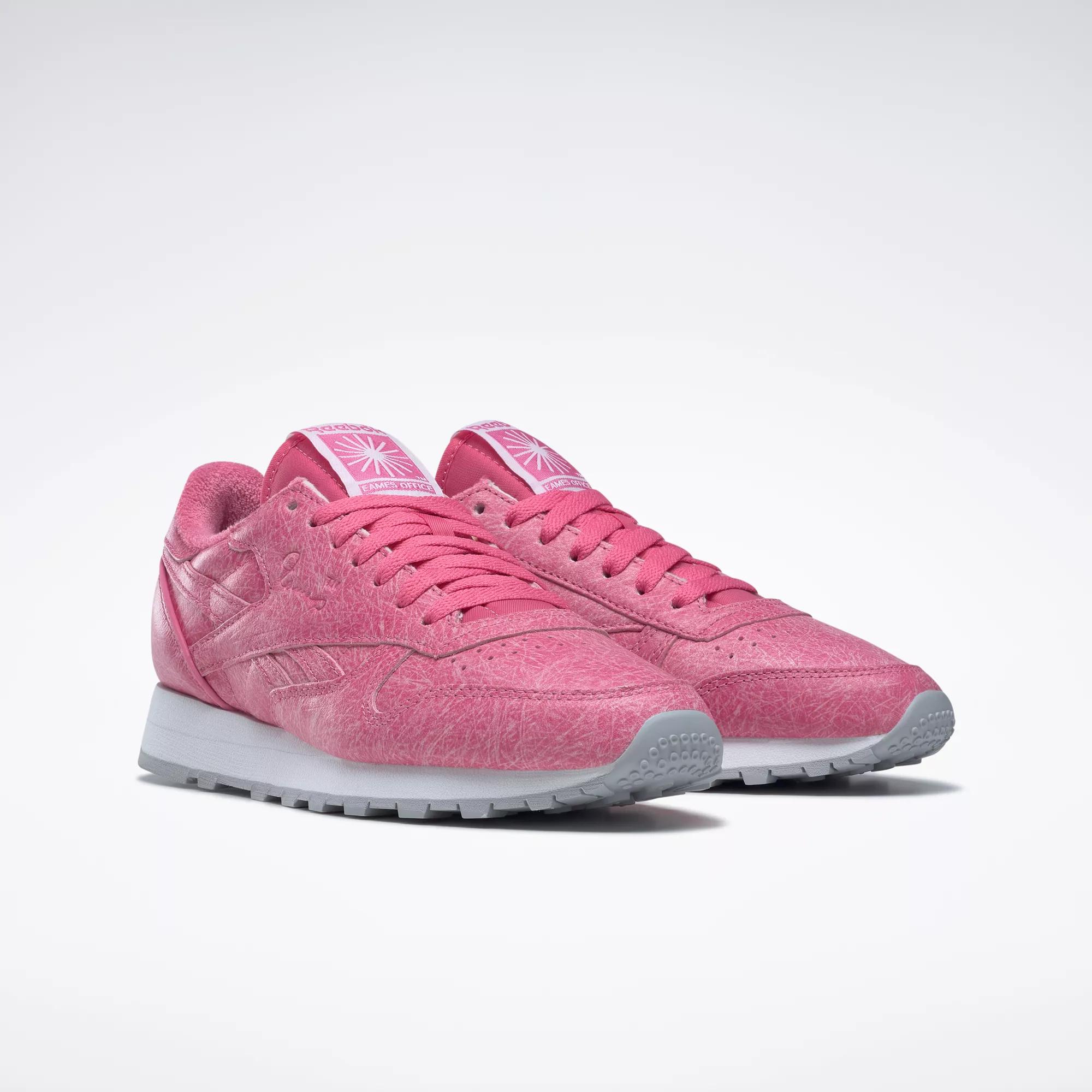 Reebok classic leather store pink retro trainers