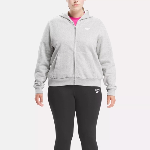 Women's Gym Cotton Fleece Hoodie Zip Jacket 500-Grey