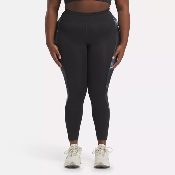 Women's Plus Size Super Soft Midi-rise Printed Leggings Black Army One Size  Fits Most Plus - White Mark : Target
