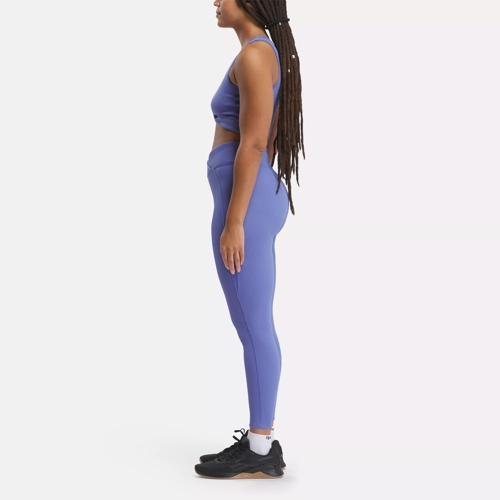 Studio Ribbed High-Rise Leggings - Step Purple | Reebok