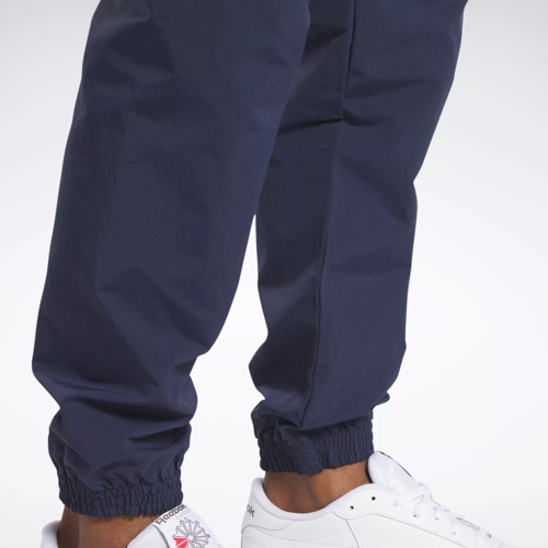Vintage Reebok Track Pants Mens XL Blue Nylon Joggers Baggy Fit White Logo  2K