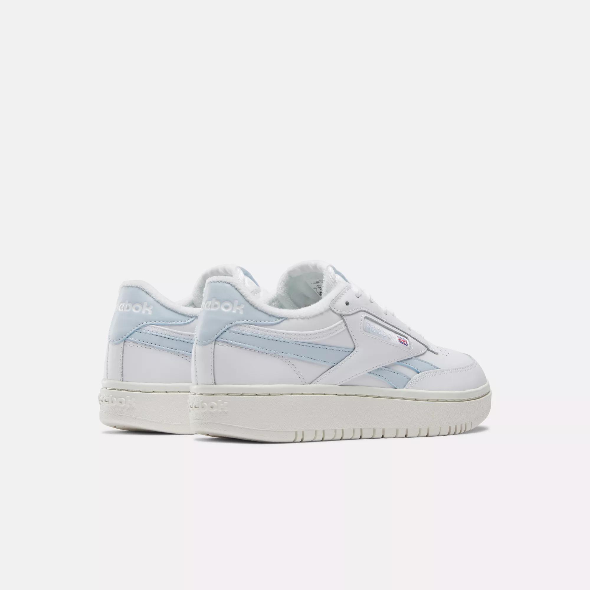 Reebok Club C Double Revenge Women's Shoes in Cloud White/Pink/Glow Radiant  Aqua