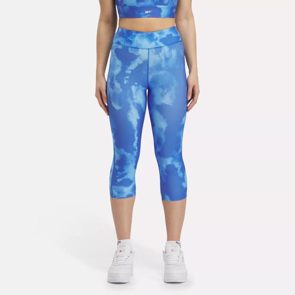 ID Train Allover Print Leggings Blue Vector - Reebok Capri 