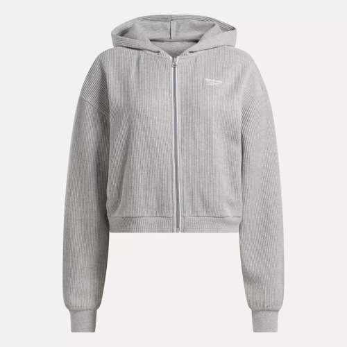 RIE Waffle Full-Zip Hoodie - Medium Grey Heather | Reebok