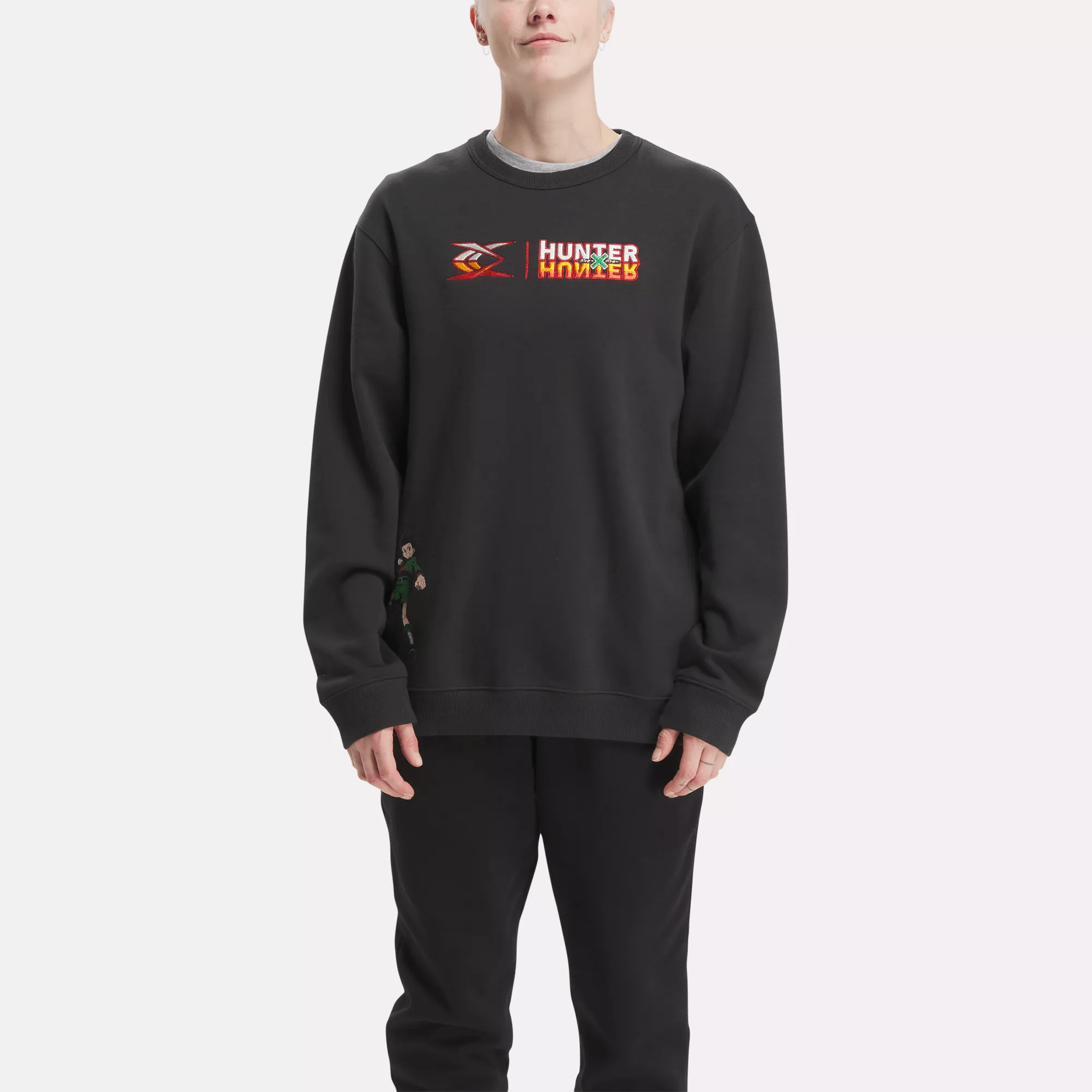 Shop Reebok Unisex Hunter X Crew Sweatshirt In Night Black