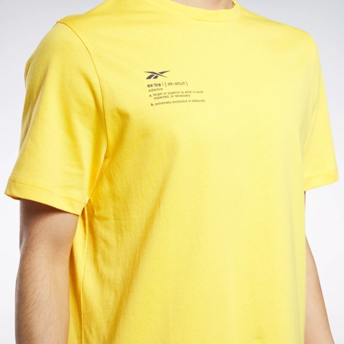 Yellow store reebok shirt