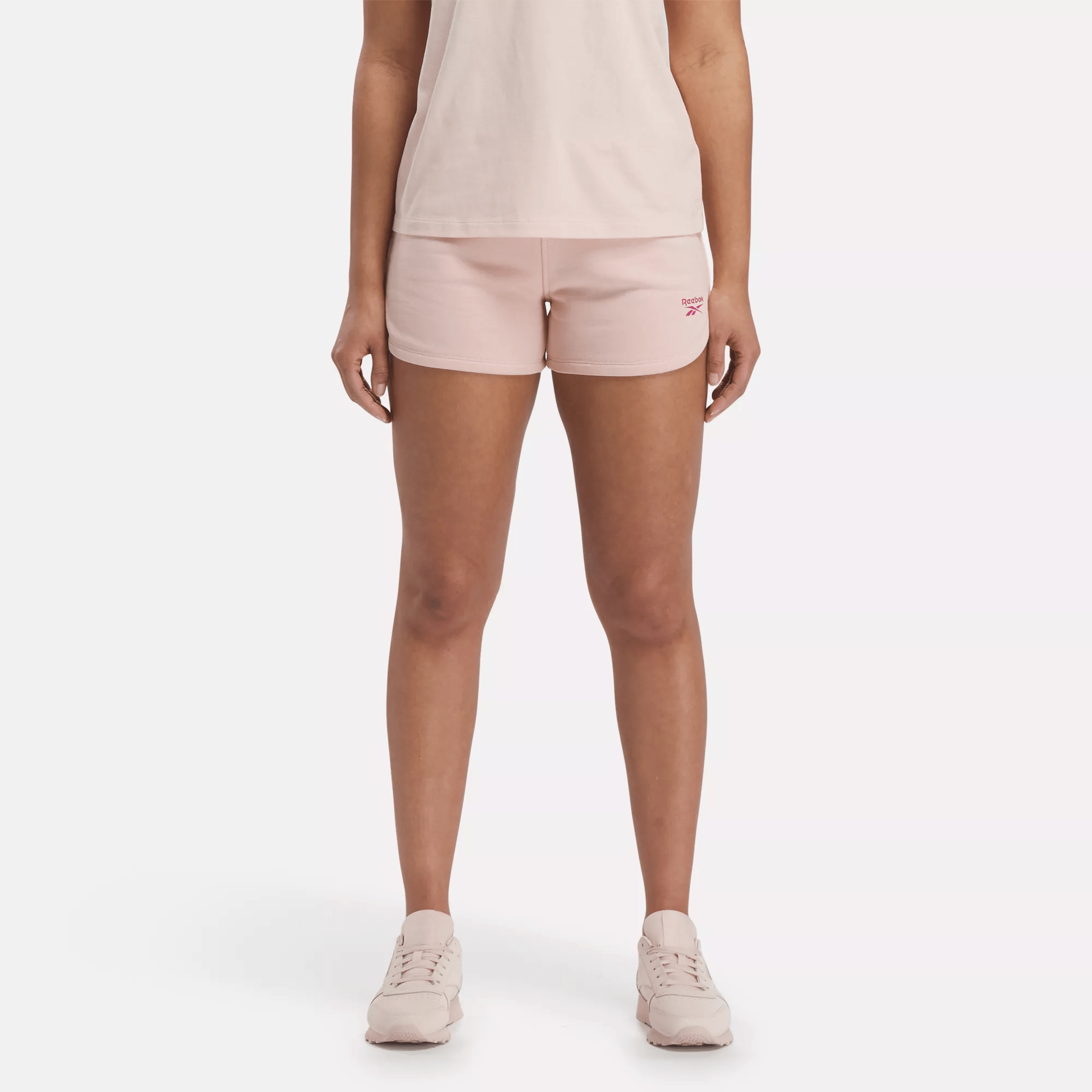 Reebok Identity French Terry Shorts In Pink