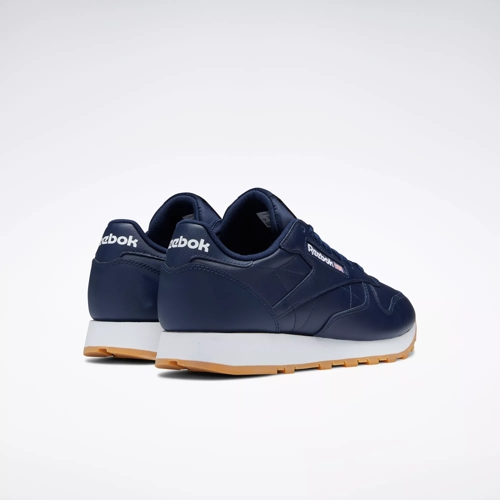 Mens Reebok Classic Leather Athletic Shoe - Navy / Gum