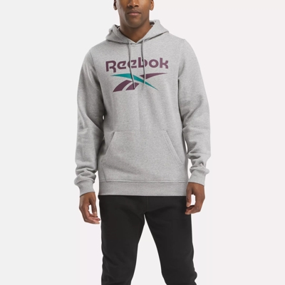 Reebok Identity Fleece Stacked Logo Pullover Hoodie